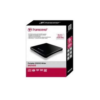 Transcend 8x dvd, slim type, usb, black portable dvd writer black, black, dvd? r/rw, usb 2.0, cd-r, dvd+r, dvd+r dl, dvd+rw, dvd-r, dvd-r