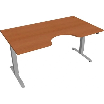 Hobis Office Pro psací stůl Motion MS ERGO 2 Šířka: 160 cm, Barva desky: třešeň, Barva kovu: šedá RAL 9006 Šířka 120-180 cm / 27 barevných variant