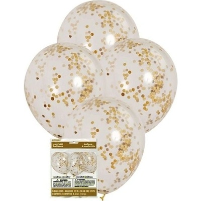 BALÓNKY latexové se zlatými konfetami