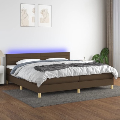 vidaXL 11461.3133824 Boxspring postel s matrací a LED tmavě hnědá textil