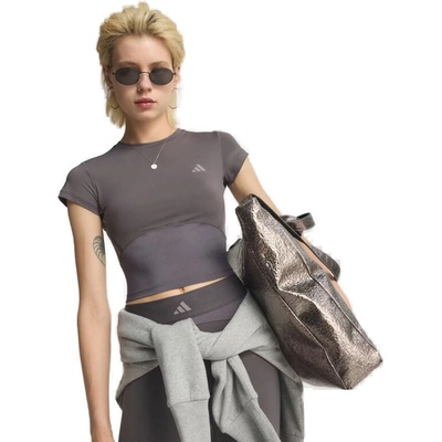 adidas Dámske tréningové tričko s krátkym rukávom HYG SHN BABY T GRESTR/TAUOXI GREY STRATA
