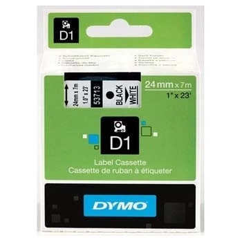 DYMO D1 53713, S0720930, 24mm x 7m черен печат / бял фон, оригинална лента (53713)