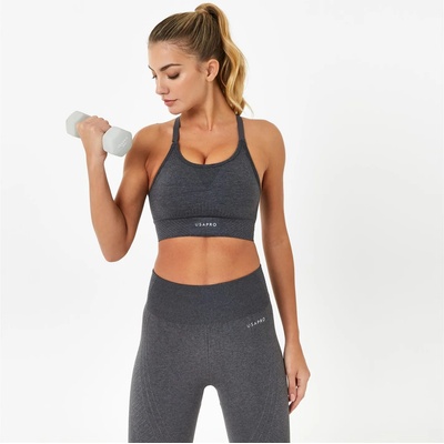 USA Pro UP Seamless Adjustable Sports Bra - Charcoal