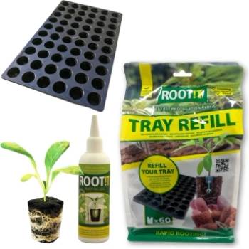 Комплект за разсад - ROOT! T коко блокчета 60 + тава 60 + ROOT ! T гел 150ml