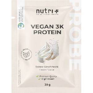 nutri + Пробен размер на вегански 3K протеин на прах - Cream