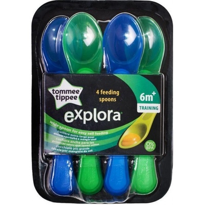 Tommee Tippee Lžičky na krmení Explora 4 ks zelené modré