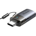 Mcdodo OTG адаптер 2в1 (OT-7600) - Mcdodo - USB към USB-C, вграден четец за карти, 5Gbps - Черно