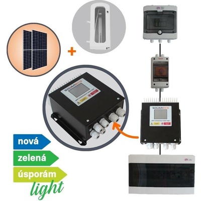 SolarEco sestava pro FVE ohřev vody NZÚ light s přepínačem sítí + 7 ks panelů Ja Solar 460Wp