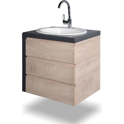 Scandal Долен шкаф за баня Лаура, цвят дървесен/сив (DsLaura)