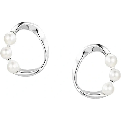 Dabog Strieborné 925 dámske náušnice Pearl Arc trojica elegantných perál ST-Z-NA-030