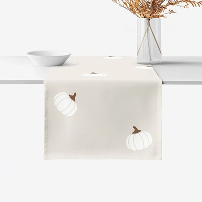 Goldea behúň 100% bavlnené plátno tekvice na krémovom 35x120 cm