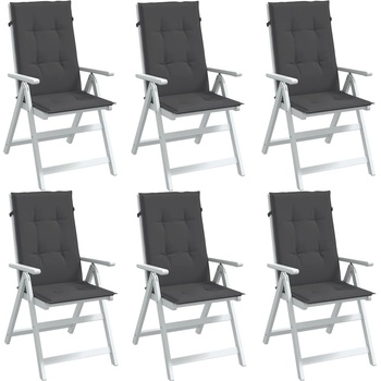 Image 1 of vidaXL Възглавници за стол 6 бр меланж антрацит 120x50x4 см плат (4002411)