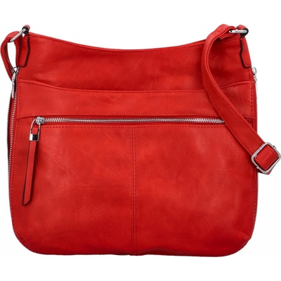 Stylová dámská koženková crossbody kabelka Folomija červená