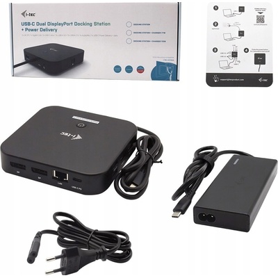 i-Tec USB-C Dual Display Docking Station with Power Delivery 65W + i-Tec Universal Charger 77 W C31DUALDPDOCKPD65W