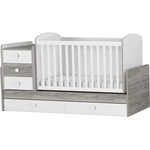 Arbor Трансформиращо се легло Arbor - Baby & Junior, 179 х 77 cm, дъб невада + бял (BJ23244) - ozone