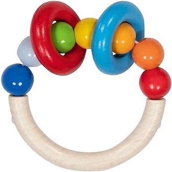 Goki Бебешка дрънкалка Goki - С перли дъга и 2 ринга (65283)