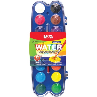 M&G farby vodové 14 farieb 30 mm