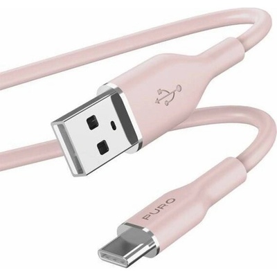 Puro PUUSBCICONROSE Soft USB-C/USB-A 60 W, 1,5m, růžový