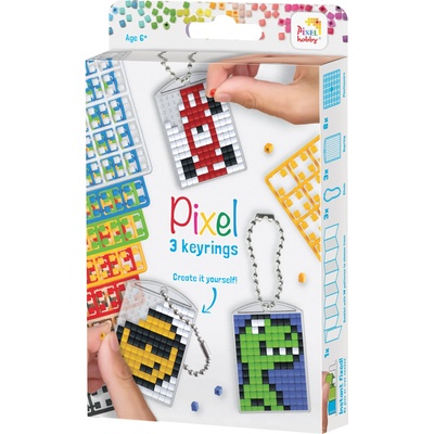 Pixelhobby Комплект мозайки с пиксели Pixelhobby, Ключодържатели - Готини (20132)