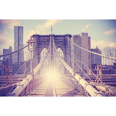 Dimex MS-5-3002 Vliesová fototapeta Vintage obrázek Brooklyn Bridge rozměry 375 x 250 cm