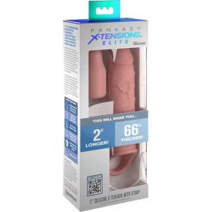 Pipedream - X-TENSION Elite 2 - пенисен удължител с пръстен за тестиси (телесен цвят)