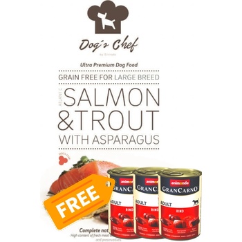 Dog's Chef Atlantic Salmon & Trout & Asparagus 15 kg