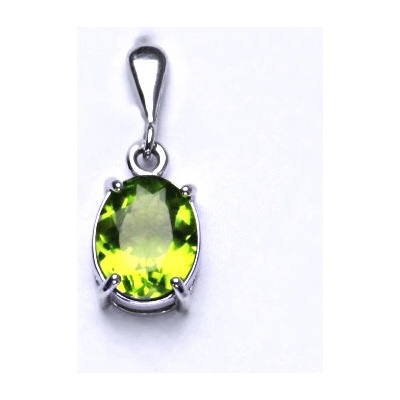 Čištín Zlatý přívěsek přírodní olivín bílé i žluté zlato P 1242 22