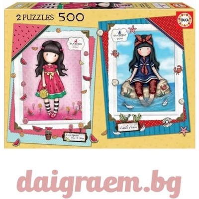 Educa Пъзел EDUCA 17993 - 2 x 500 части - GORJUSS, Летни спомени + Малки рибки (EDU17993)