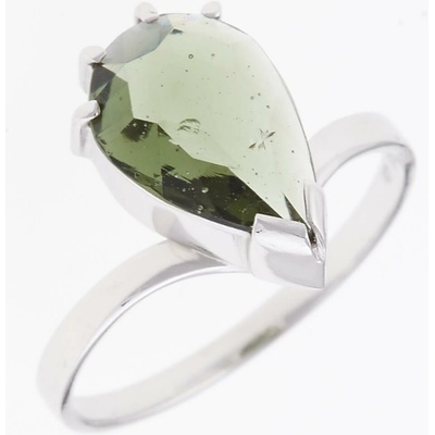 My Moldavite Stříbrný prsten s vltavínem 004
