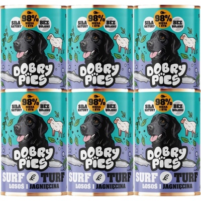 Dobry Pies Losos a jehněčí maso 6 x 400 g