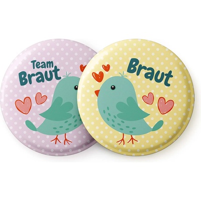 Spielehelden Odznaky Vogel II Holčičí pro rozlučku se svobodou 12 odznaků 5, 6 cm extra velký dárek pro rozlučku se svobodou (AMZBUTA002) (AMZBUTA002)