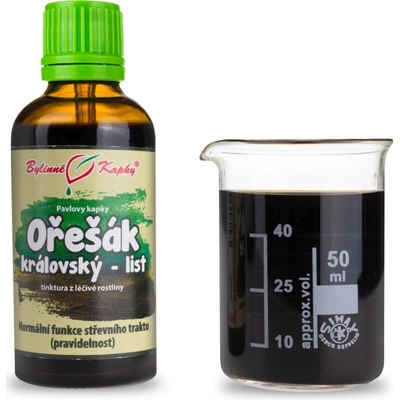 Bylinné kapky Orech kráľovský vlašský list bylinné kvapky tinktúra z orecha 50 ml
