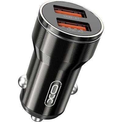 XO Зарядно за кола XO car charger CC48, 2X USB, 2.4А, Черен (CC48)