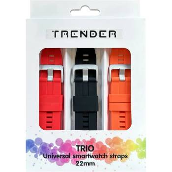 Image 1 of Trender Каишки Trender - Trio Bundle, 22 mm, 3 броя, червена/черна/орнажева (TR-TRIO14)