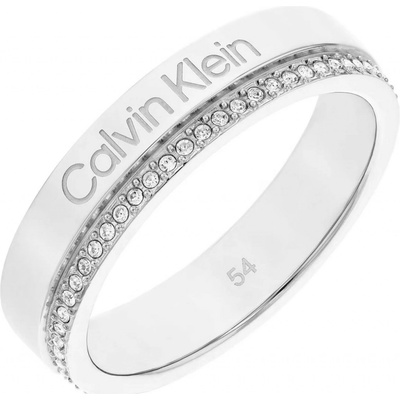 Calvin Klein Ocelový prsten s krystaly Minimal Linear 35000200 – Zboží Dáma