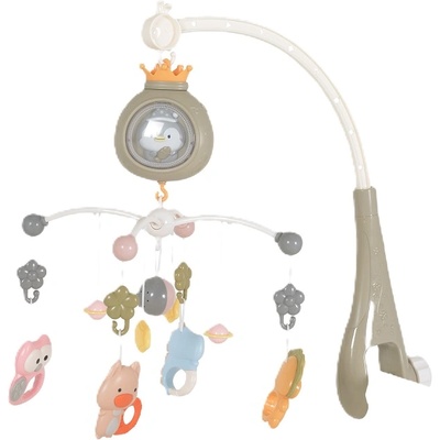 Moni Toys Музикална въртележка за легло Moni Toys - Пингвин, сива (111565)