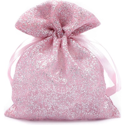 Prima-obchod Dárkový pytlík třpytivý 10x13 cm organza, barva 4 pudrová