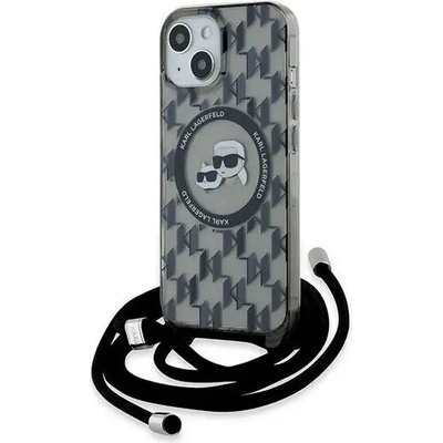 KARL LAGERFELD Кейс Karl Lagerfeld IML Crossbody Monogram Karl & Choupette Head MagSafe за iPhone 15 / 14 / 13, черен (3666339286422)
