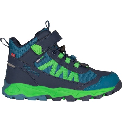 Trollkids Детски туристически обувки Trollkids Kid's Tronfjell Hiker Mid Walking boots - Mystic Blue / Fresh Green - размер 29 (EU) (702-2416-1212)