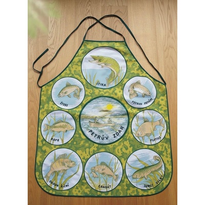 Forbyt zástěra s chňapkou RYBY ŠTIKA zelená