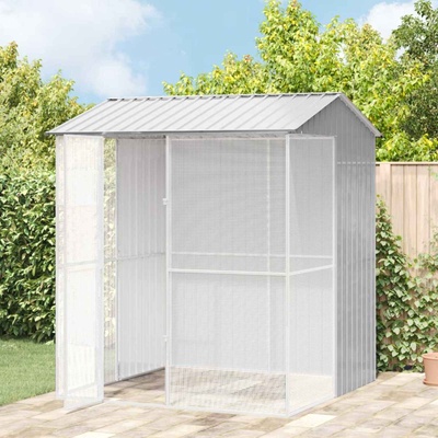 vidaXL Клетка за птици Сив 215 x 210 x 247 см Галванизирана стомана (3325175)