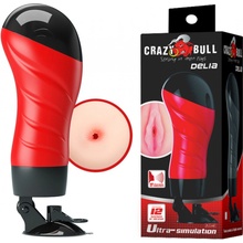 Pretty Love Crazy Bull Delia Vagina 12 / Voice - Vibrační masturbátor s přísavkou a hasovým ovládáním