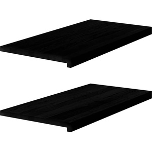 vidaXL Прозоречни первази, 2 бр, кафяво-черни, 80x40x2 см, дъб масив (4009198)