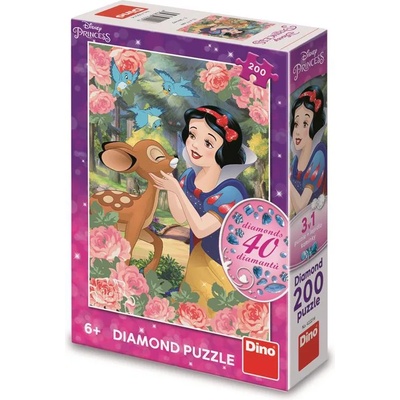 Dino - Puzzle Snow maiden with deer 200 diamond - 200 piese