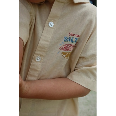 Konges Sløjd Детска ленена риза Konges Sløjd FRANZEN SS LINEN SHIRT (KS104829.PPY2)