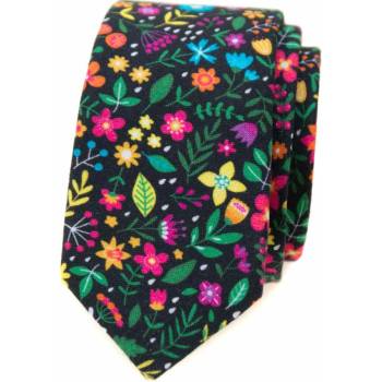 Pestrofarebná slim kravata