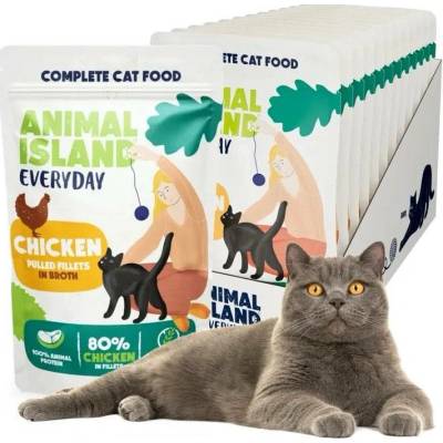 ANL ANIMAL ISLAND Everyday Chicken fillets in broth Box 12 x 85 g