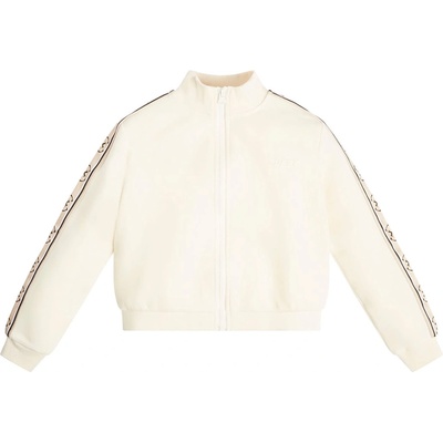 GUESS Спортен суичър за момиче в цвят шампанско с контрастни ивици Guess