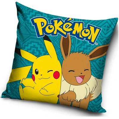 Carbotex vankúš Pokémoni motív Pikachu a Eevee 40x40