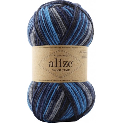 Alize Příze Wooltime 11011 modro-černá
